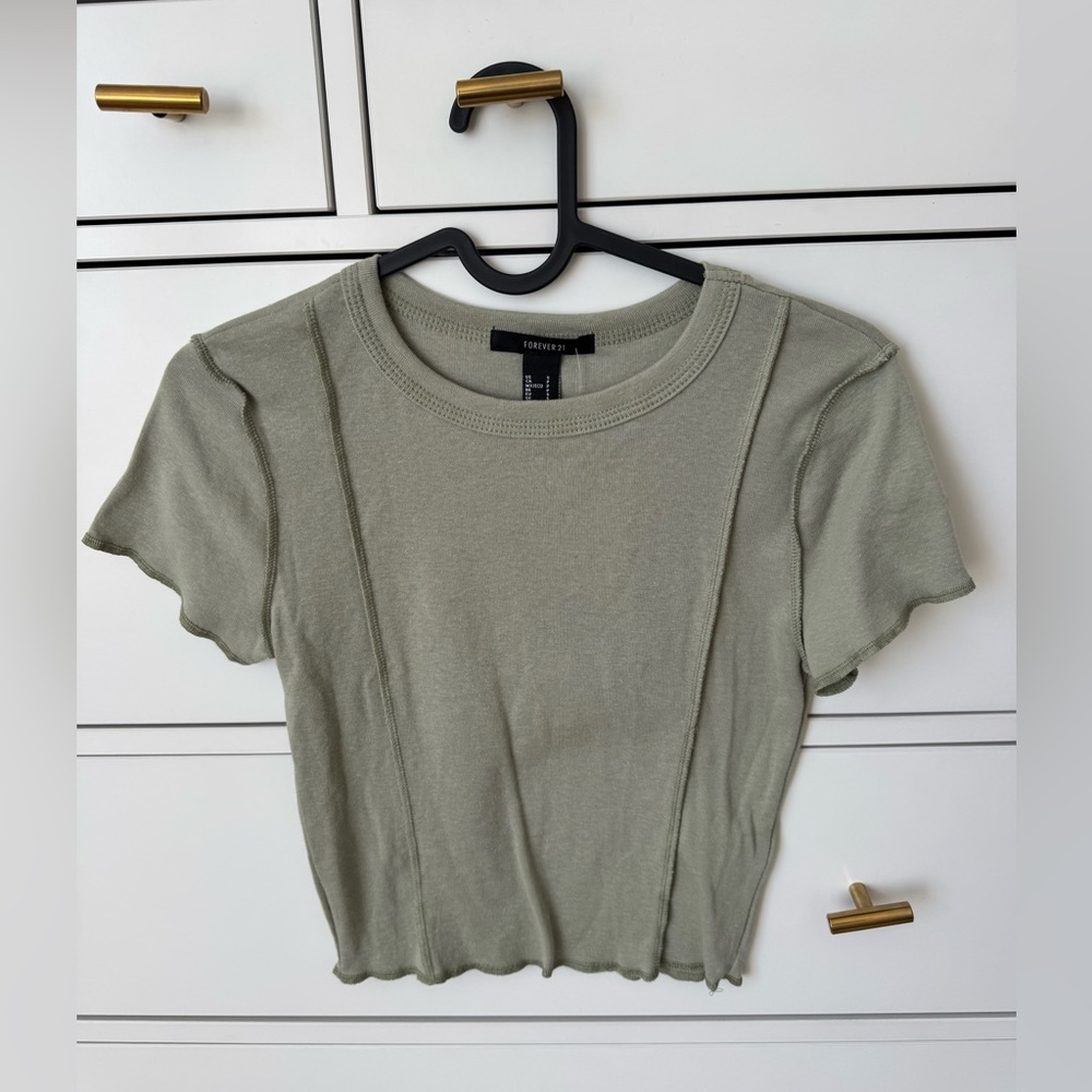 Forever 21 Sage Green Crop Top